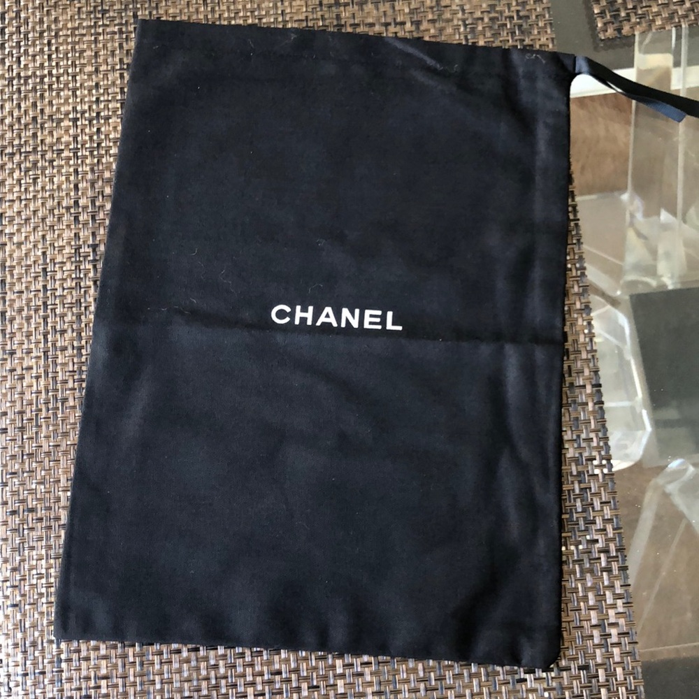 Chanel Black Dust Bag with Logo 9.5x13 inches